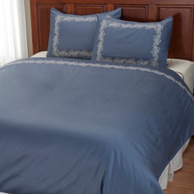 North Shore Linens "Caesar Leaf" 300tc Cotton 3pc Duvet Set