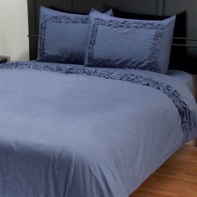 North Shore Linens "Ruffles" 300tc Cotton 3pc Duvet Set