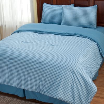 Cozelle "Gingham" Microfiber 4pc Comforter Set