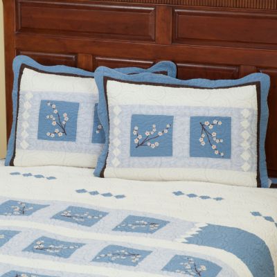 "Blossoms" Quilted Sham Pair