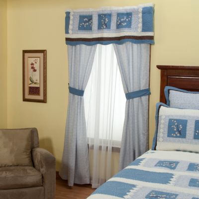 "Blossoms" Valance and Drapery Panel Pair