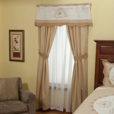 "Heather Rose" Valance and Drapery Panel Pair