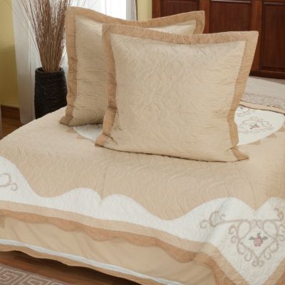 "Heather Rose" Euro Sham and Bedskirt Set