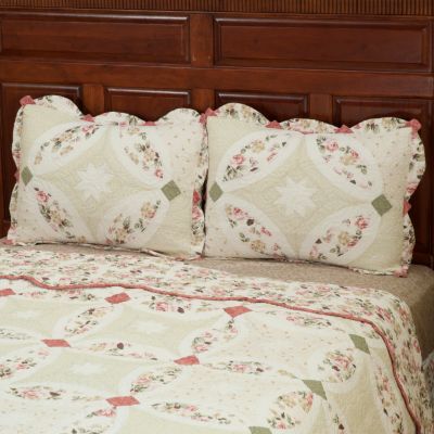 "Romance Wedding" Quilted Sham Pair