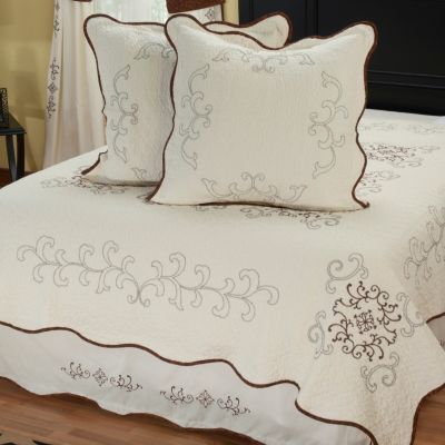 "Gloria" Euro Sham Pair and Bedskirt Set