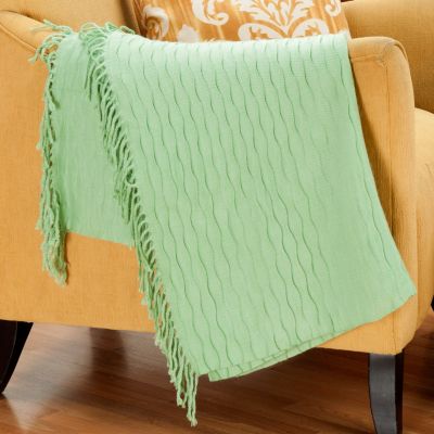 Cozelle 50"x60" Honeycomb Knotted Fringe Throw
