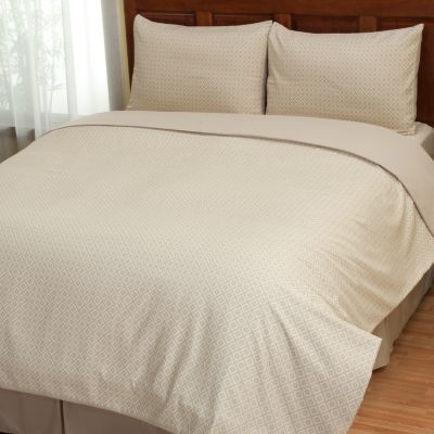 402-139 - Cozelle&reg; ''Lyla'' Microfiber Diamond Pattern Three-Piece Duvet Set