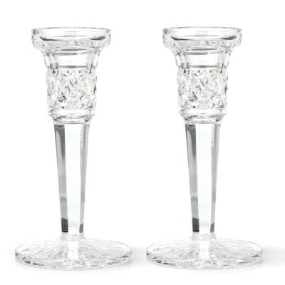 TV-MALLORY CRYSTAL 6" CANDLESTICK PAIR BY WATERFORD