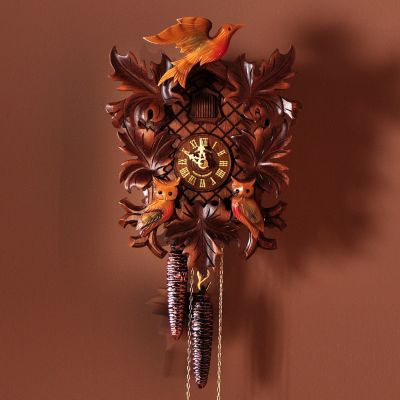 HUBERT HERR MOVING OWLS CUCKOO CLOCK