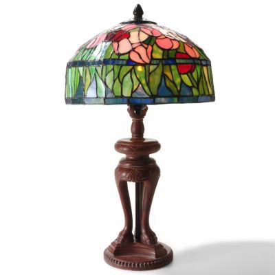 20.5" TULIPS STAINED GLASS TABLE LAMP