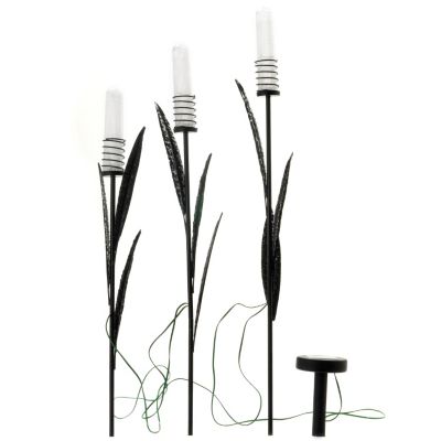 SET OF 3 CATTAIL SOLAR LIGHTS