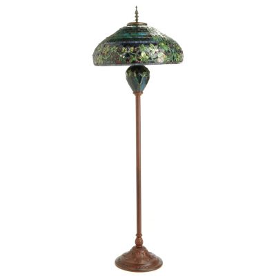 HAMPSTEAD STAINED GLASS DOUBLE LIT FLOOR LAMP