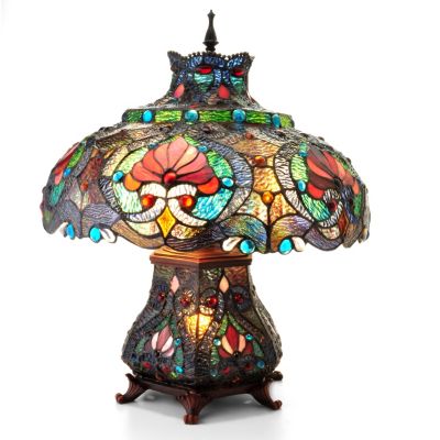 RUBY RIBBON DOUBLE LIT TABLE LAMP