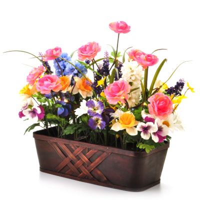 405-871 - Style at Home with Margie 22" Pre-Lit LED Vibrant Blossoms Floral Box