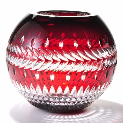 Waterford Fleurology Ruby Red Rose Bowl Signed by Jorge Perez