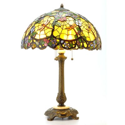 405-961 - Tiffany Style 30'' Dragonfly Web Stained Glass Table Lamp