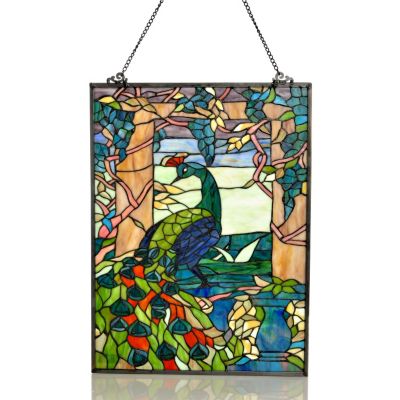 Tiffany Inspired Peacock Window Panel