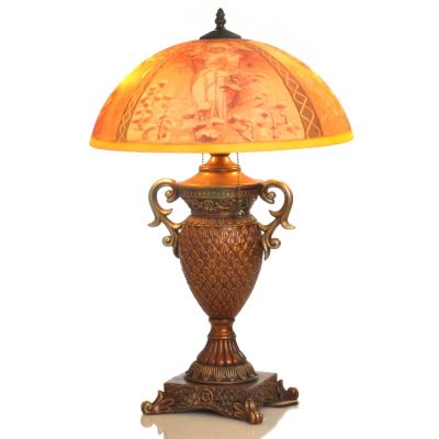 Mucha Four Seasons Handpainted Lamp