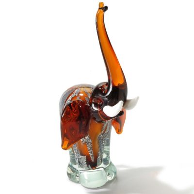 Hand Blown Art Glass Elephant Figurine