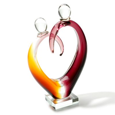 Hand Blown Art Glass Heart Figurine