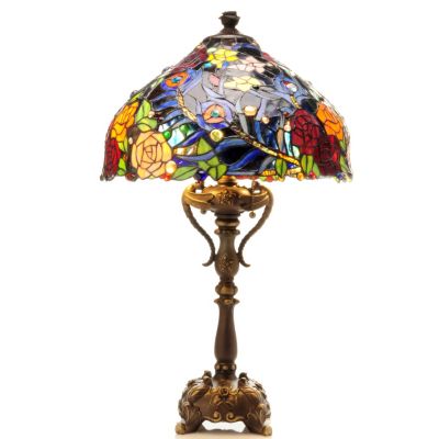 Tiffany Style Evening Rose Table Lamp