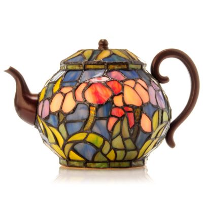 Tiffany Style Tulip Teapot Lamp