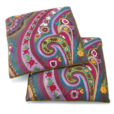 SET OF TWO WHIMSICAL THROW PILLOWS
