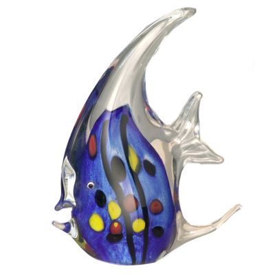 Favrile Art Glass Hand Blown Blue Angel Fish
