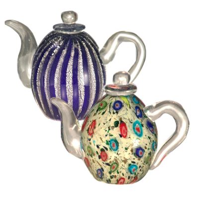 Favrile Art Glass Hand Blown Teapot Set