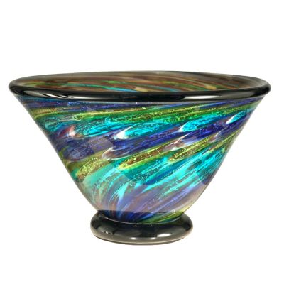 Favrile Art Glass Hand Blown Under the Sea Footed Bowl