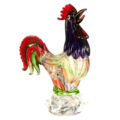 Favrile Art Glass Hand Blown Farmhouse Rooster Figurine