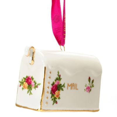 Royal Albert Old Country Rose Figural Holiday MailboxOrnament