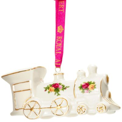 Royal Albert Old Country Rose Figural Toy Train Ornament