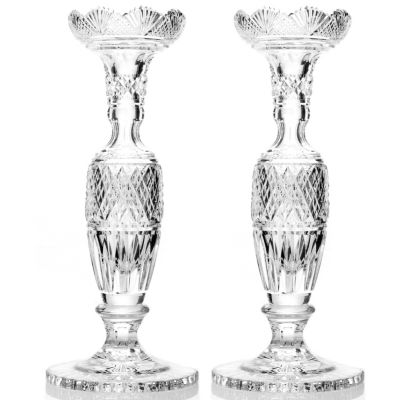 Waterford Crystal Museum Candlestick Pair signed by JOL