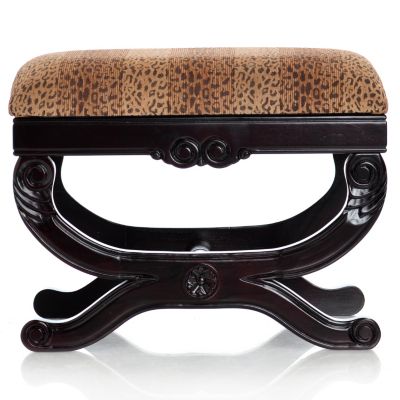 LEOPARD PRINT FOOT STOOL
