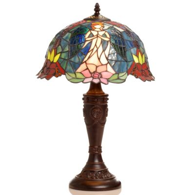 TIFFANY STYLE ANGEL TABLE LAMP