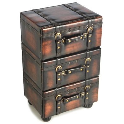 RUSTIC BROWN 3-DRAWER CABINET
