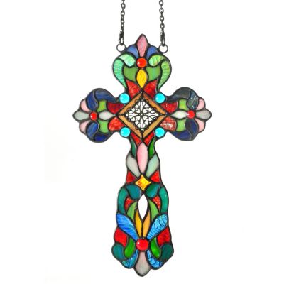 STRAVROS STAINED GLASS WINDOW PANEL