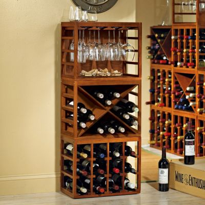 407-512 - Wine Enthusiast Cube-Stack Wine Bottle & Stemware Rack Set