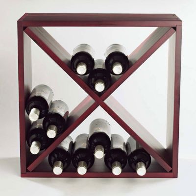 407-514 - Compact 24-Bottle Mahogany Finish Cellar Cube Wine Rack
