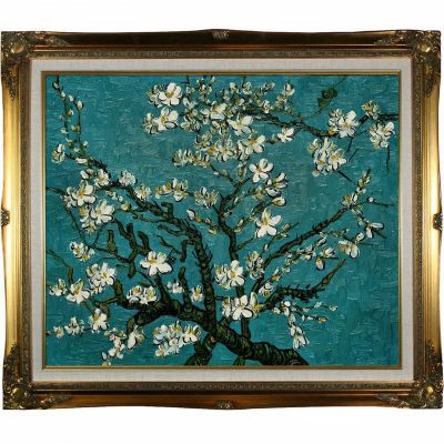 412-223 - Branches Of An Almond Tree in Blossom By Van Gogh Reproduction 24” x 20” Oil Painting On Canvas