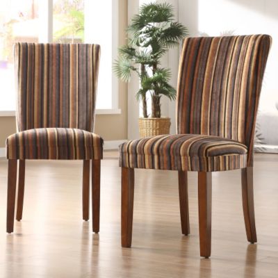 414-389 - STRIPE PRINT DINING CHAIRS (SET OF 2)
