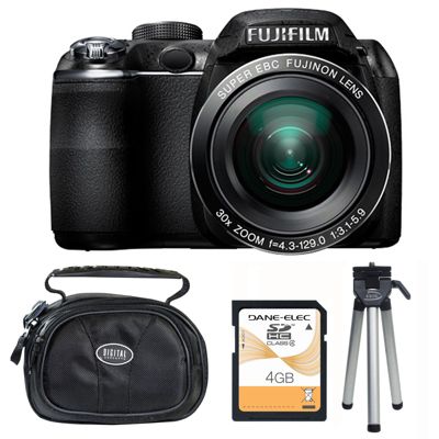 S4000 BLK CAMERA, CASE, TRIPOD, 4GB CARD