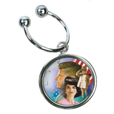 418-070 - Colorized John F. Kennedy & Family Half-Dollar Key Chain