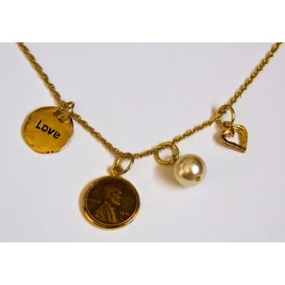418-104 - Lincoln Wheat-Ear Penny Pendant w/ 24" Chain & Lobster Clasp