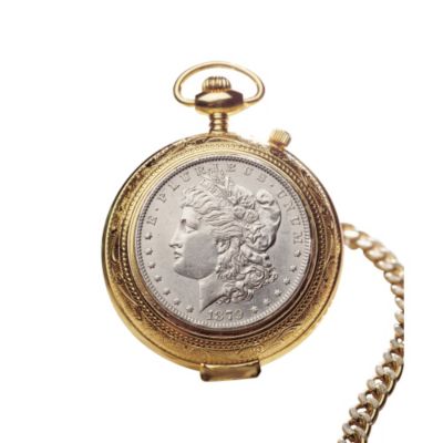 418-114 - Silver Morgan Dollar Pocket Watch