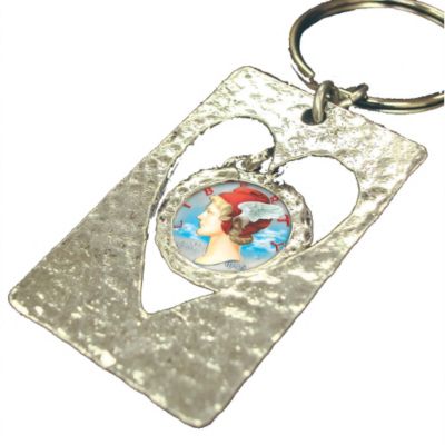 418-134 - Colorized Silver Mercury Dime Keychain