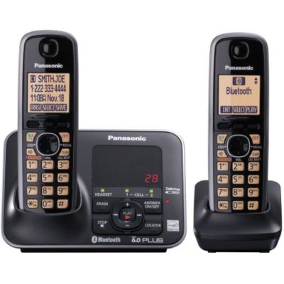 419-813 - Panasonic KX-TG7622B Link-to-Cell Set-of-Two Bluetooth Cellular Convergence Phones