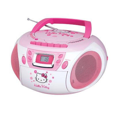420-090 - Hello Kitty&reg; KT2028A Stereo Boombox w/ CD Player & Cassette Player