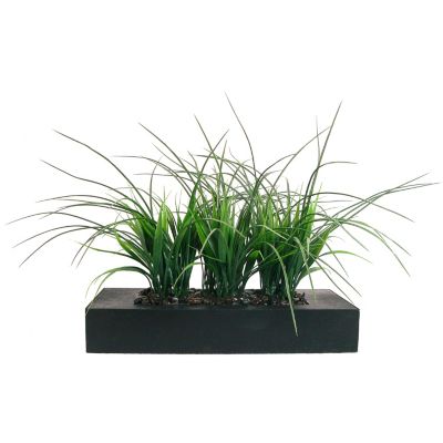 420-770 - Laura Ashley Faux Three Bunch Grass Planter w/ Pebbles